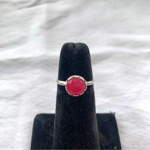 Silpada Silver Ring with Red Stone